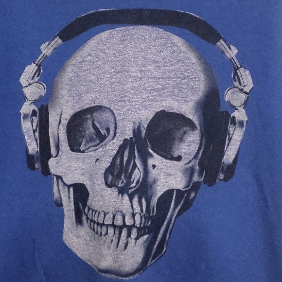 Men's Blue Skull Tee - Picture 2 of 5